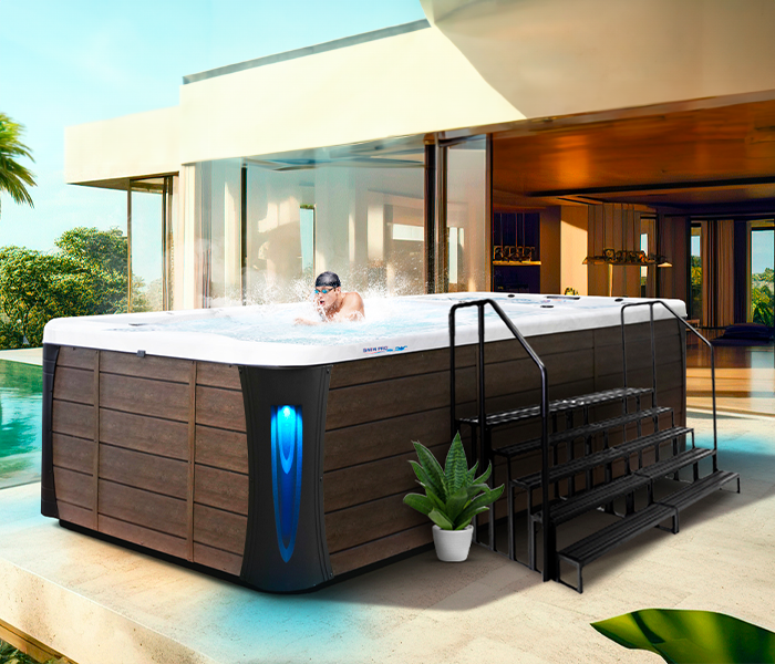 Calspas hot tub being used in a family setting - Logan